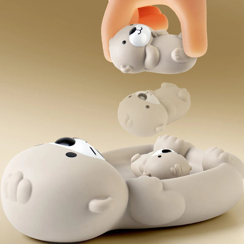 Família de lontras de silicone