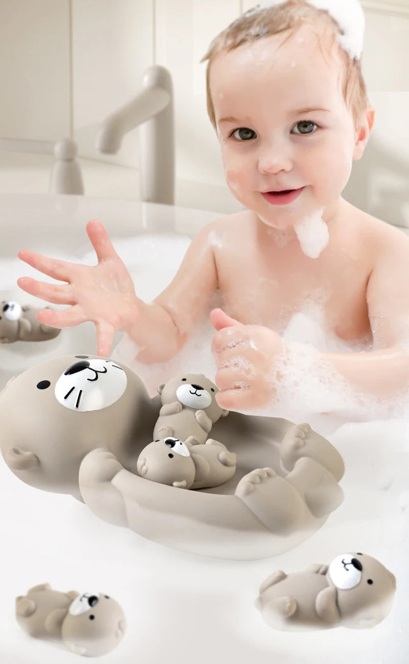 Família de lontras de silicone